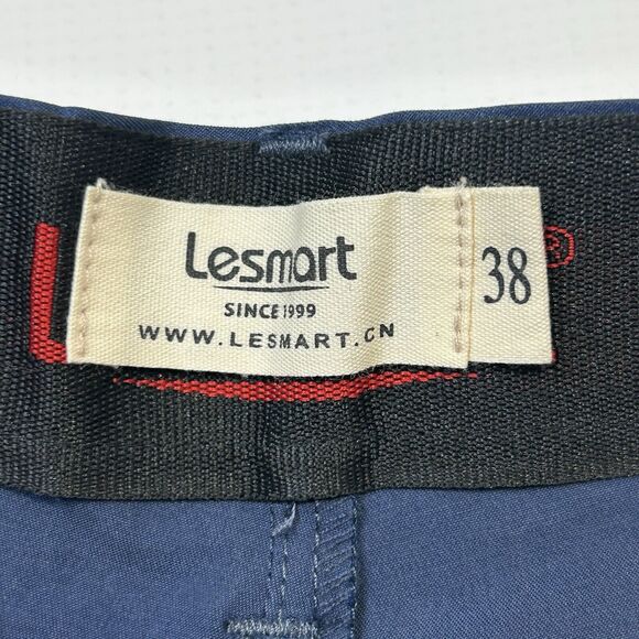 Lesmart Men’s Golf Chino Pants Size 38x32 Blue Red Stretch Relaxed Straight - Picture 8 of 13